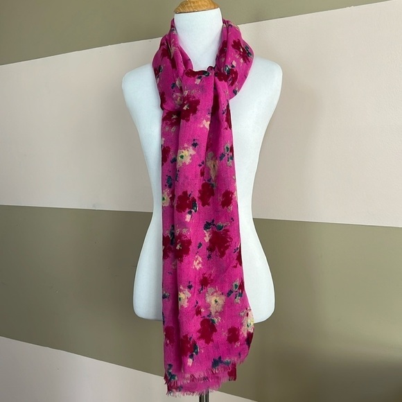 J CREW  pink Floral Pashmina - Picture 1 of 4